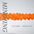 LACE-B049 Fashionable orange sequins lace